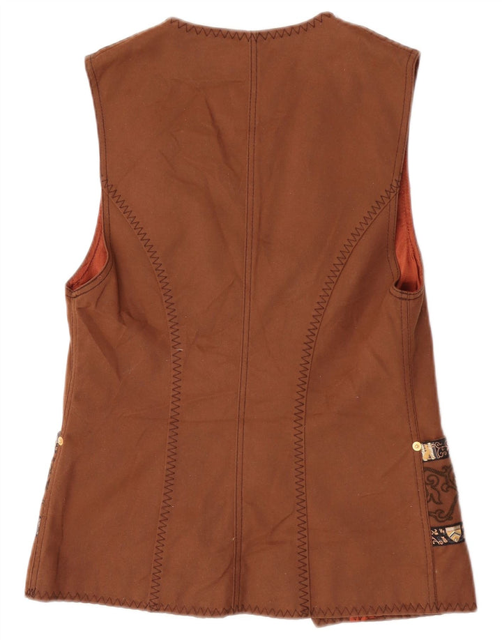 Roccobarocco Chaleco Mujer IT 40 Pequeño Algodón Paisley Marrón