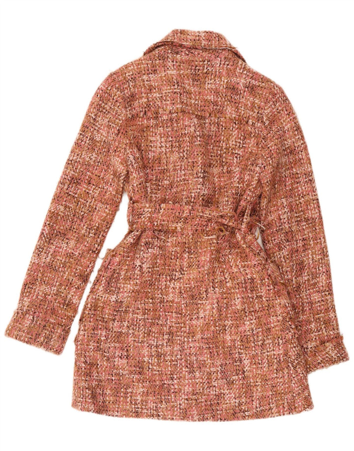 Vintage mujer abrigo Reino Unido 8 pequeño rosa moteado
