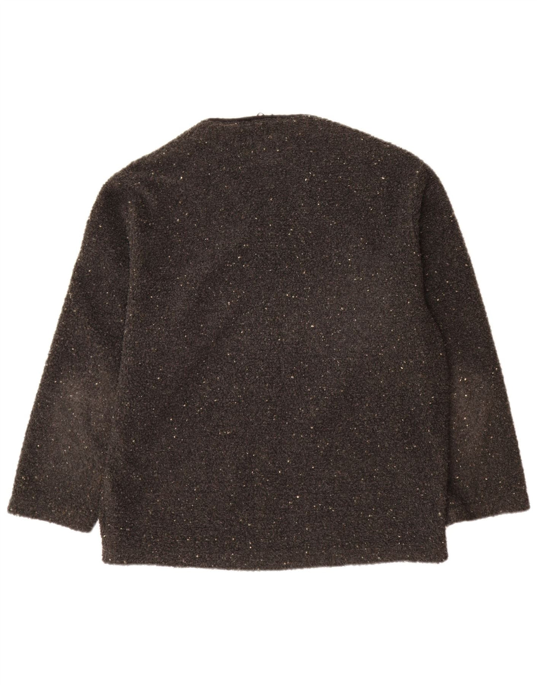 Vintage mujer Cardigan suéter Reino Unido 18 XL gris moteado poliéster