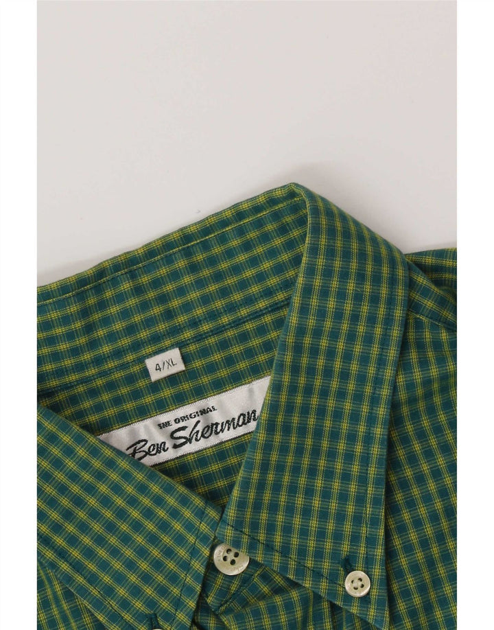 Ben Sherman Camisa para hombre 4XL Verde Gingham