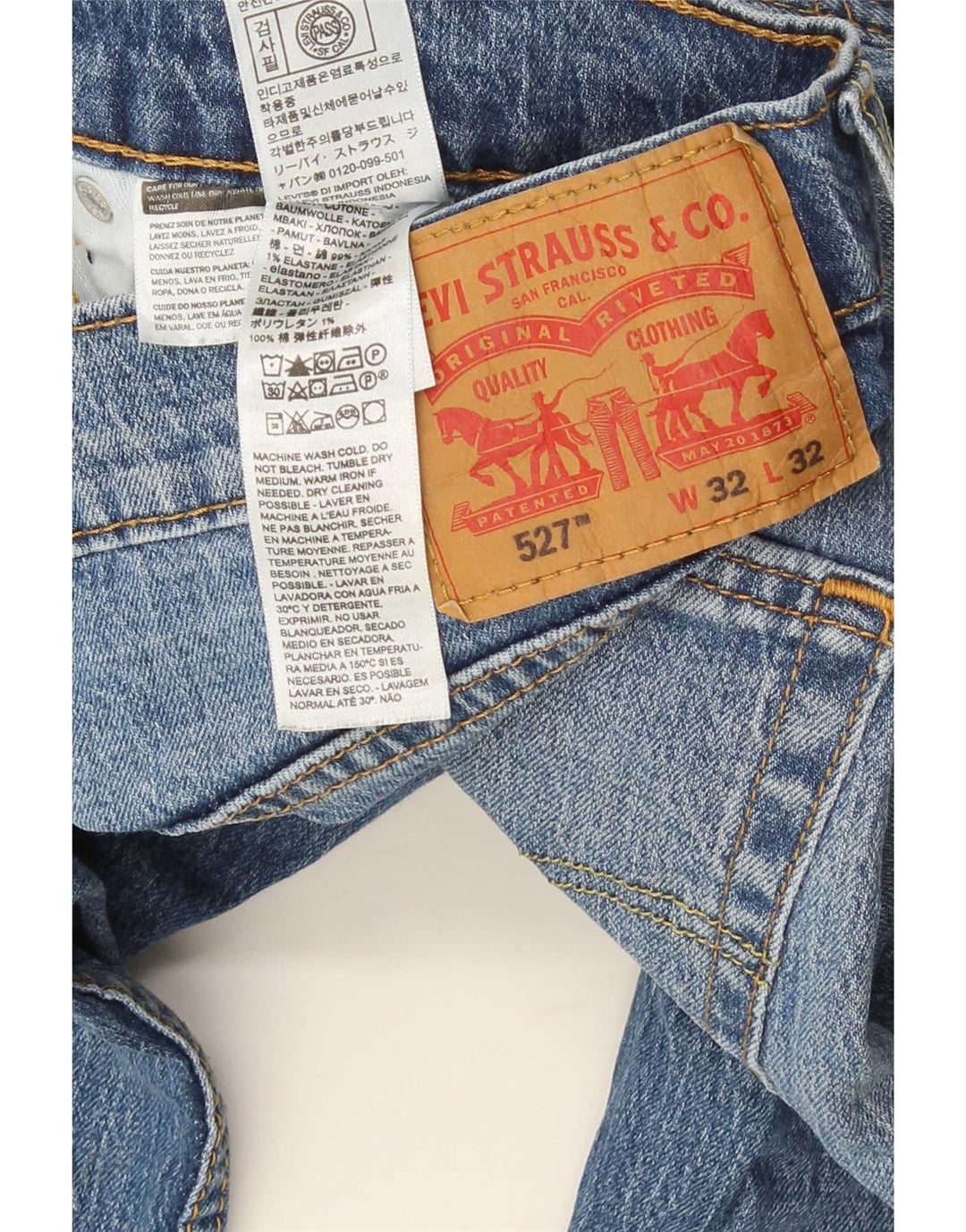 Levi's Hombre 527 Slim Bootcut Jeans W32 L32 Algodón Azul