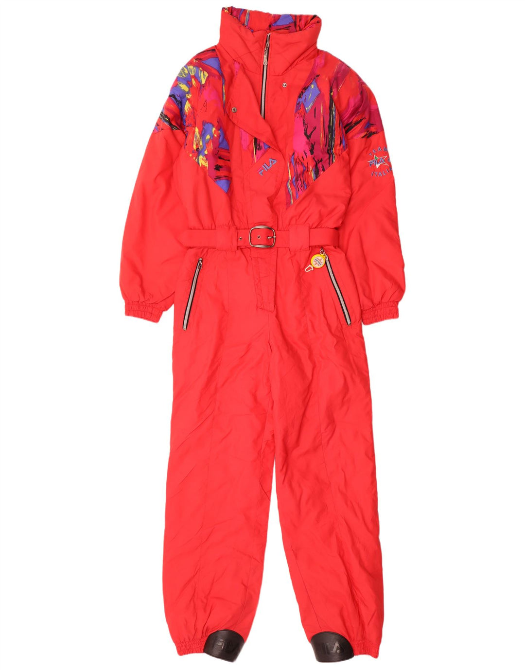 Mono de esquí con capucha Fila para mujer IT 44 Medium Red Geométrico