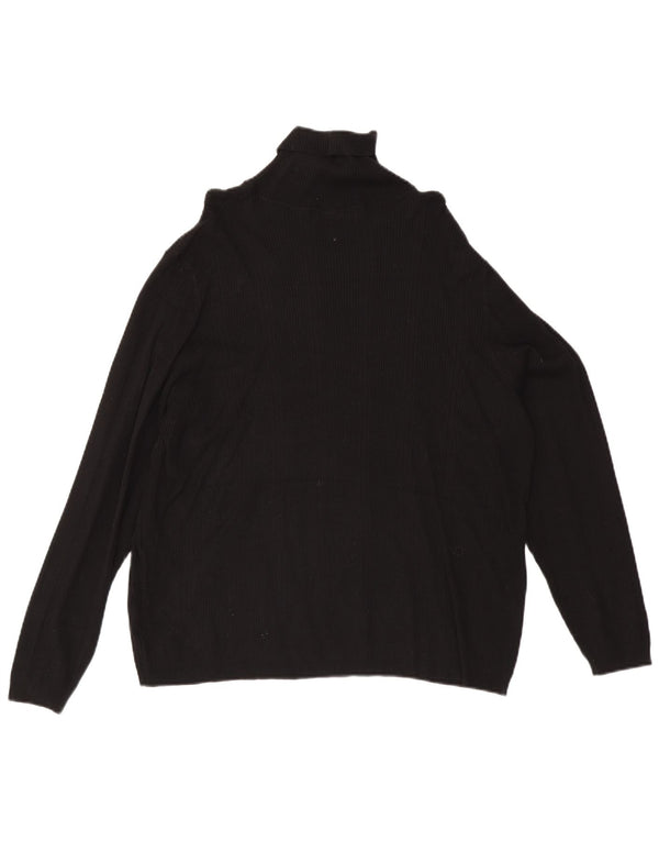 Marks & Spencer Jersey con cuello vuelto para mujer UK 22 3XL Viscosa negra