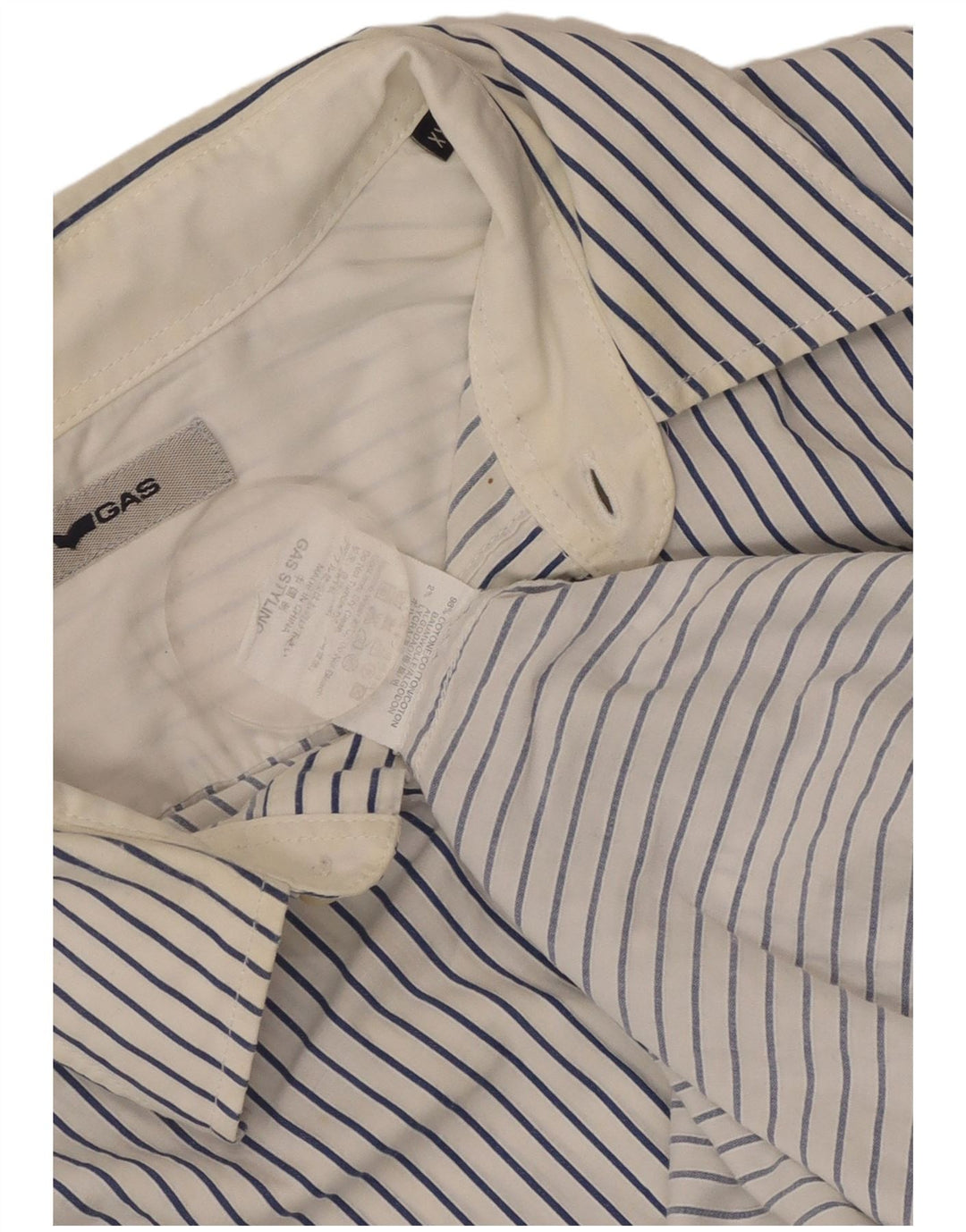 Camisa Gas Hombre 2XL Algodón Rayas Blancas
