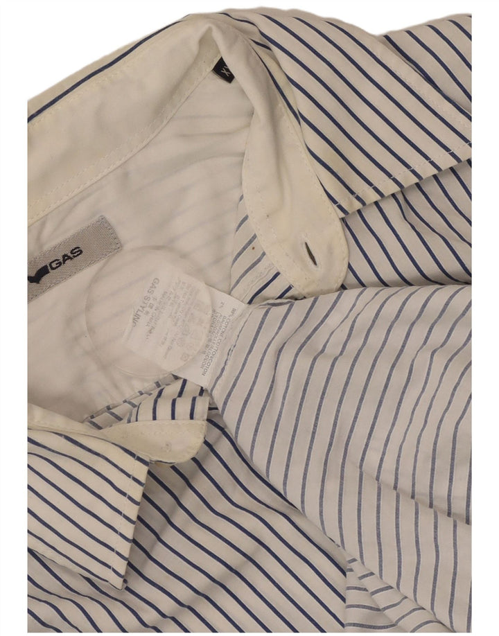Camisa Gas Hombre 2XL Algodón Rayas Blancas