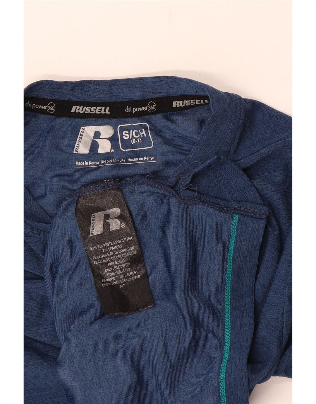 Russell Athletic Boys Dri-Power Top manga larga 6-7 años pequeño azul marino