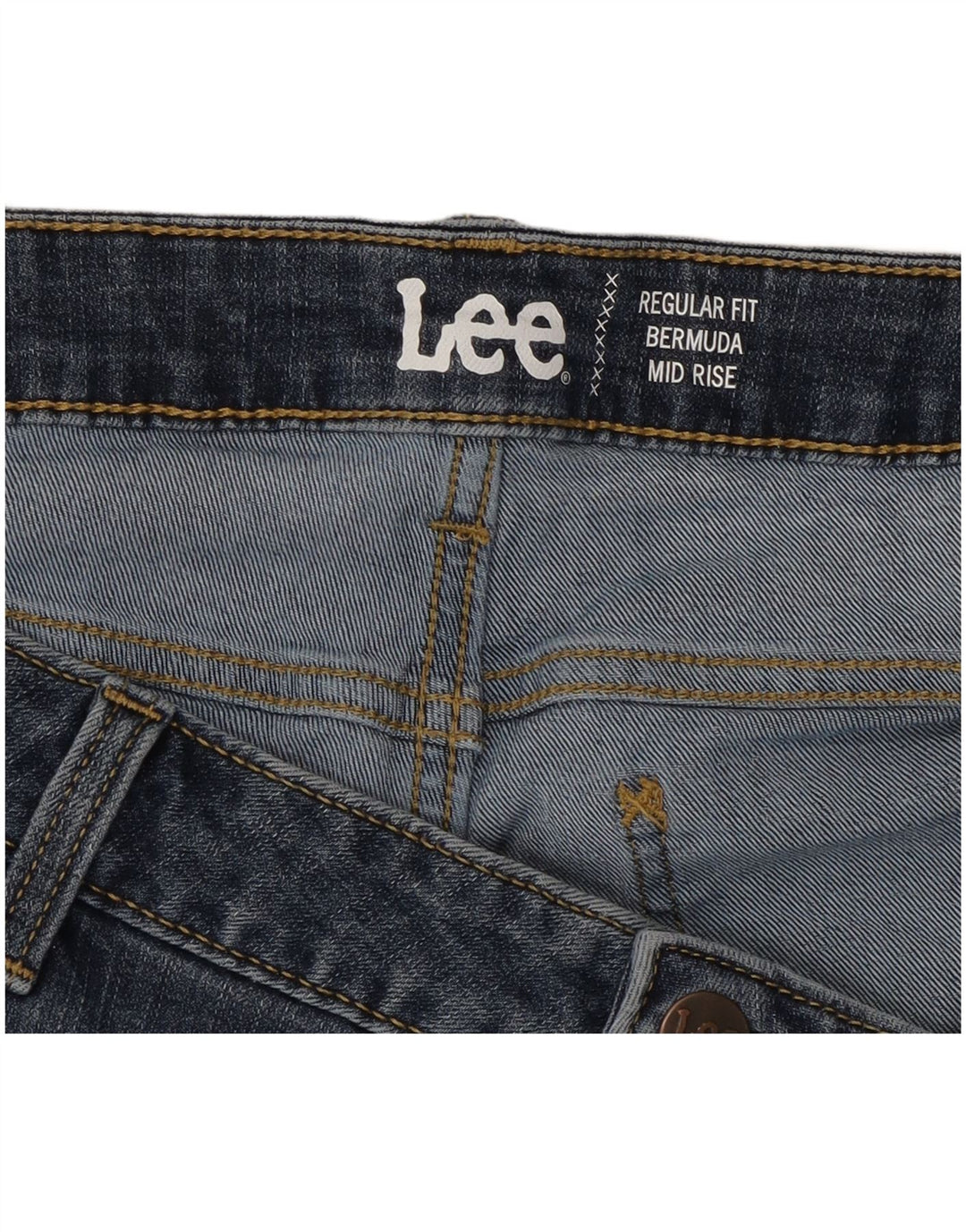 LEE Bermudas de talle medio y ajuste regular para mujer W40 2XL Azul