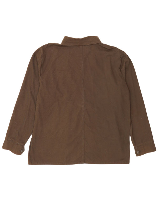 French Connection Camisa Sobrecamisa para Hombre 2XL Algodón Caqui