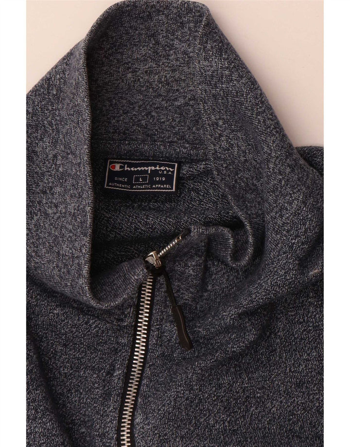 Chaqueta Superior de Chándal para Hombre Champion Talla Grande Azul Marino Jaspeado de Algodón