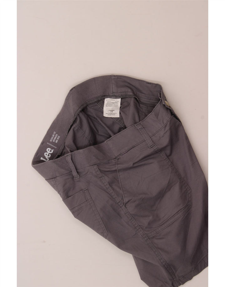 LEE Womens Mid Rise Regular Bermuda Shorts US 8 Medium W34 Grey Cotton Vintage Lee and Second-Hand Lee from Messina Hembry 