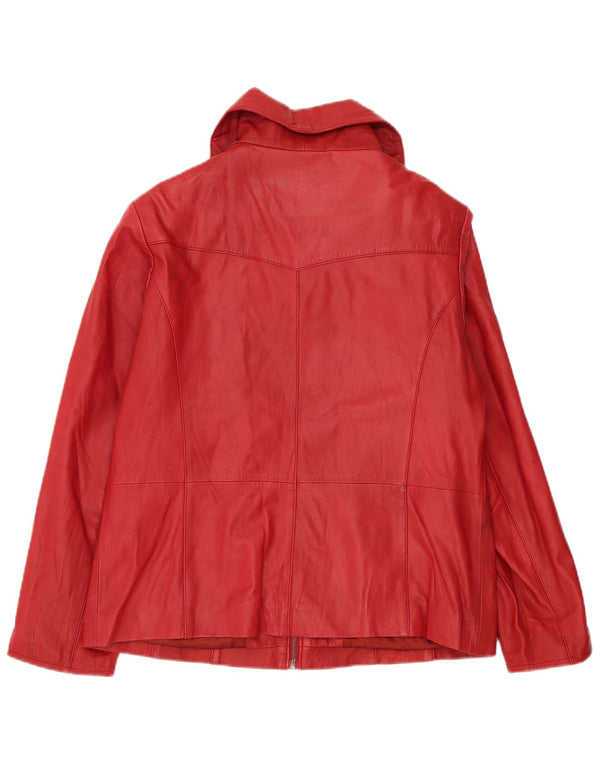Julia S. Roma Chaqueta de cuero para mujer UK 40 XL Cuero rojo