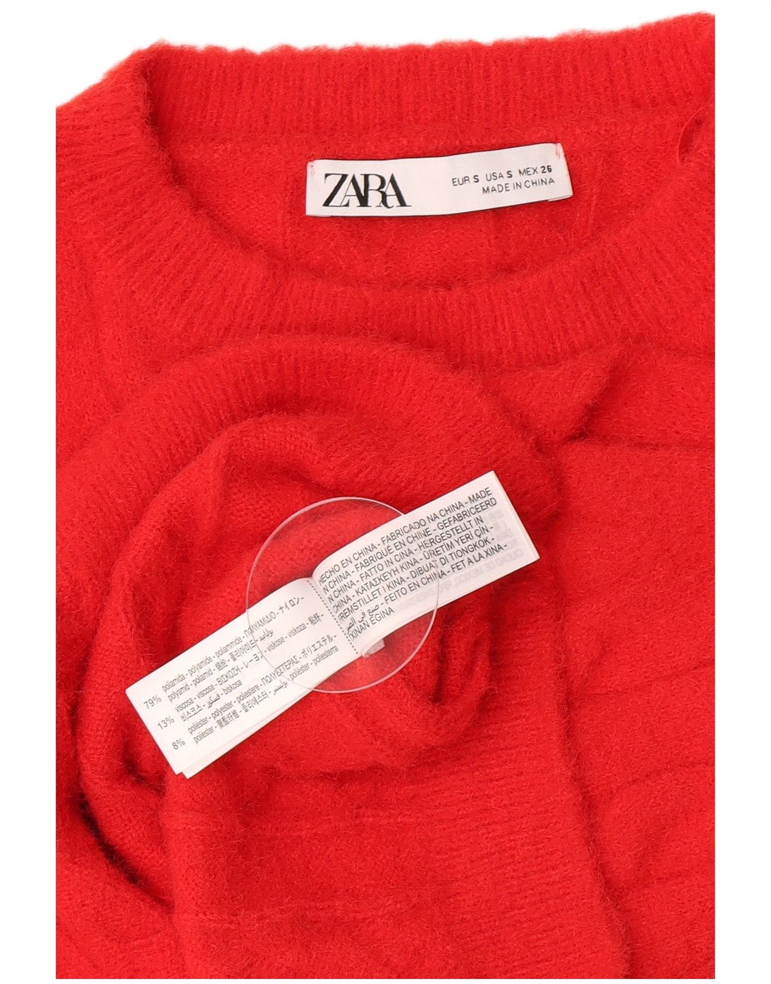 Zara Mujer Crop Vest Tank Top UK 10 Small Rojo Poliamida