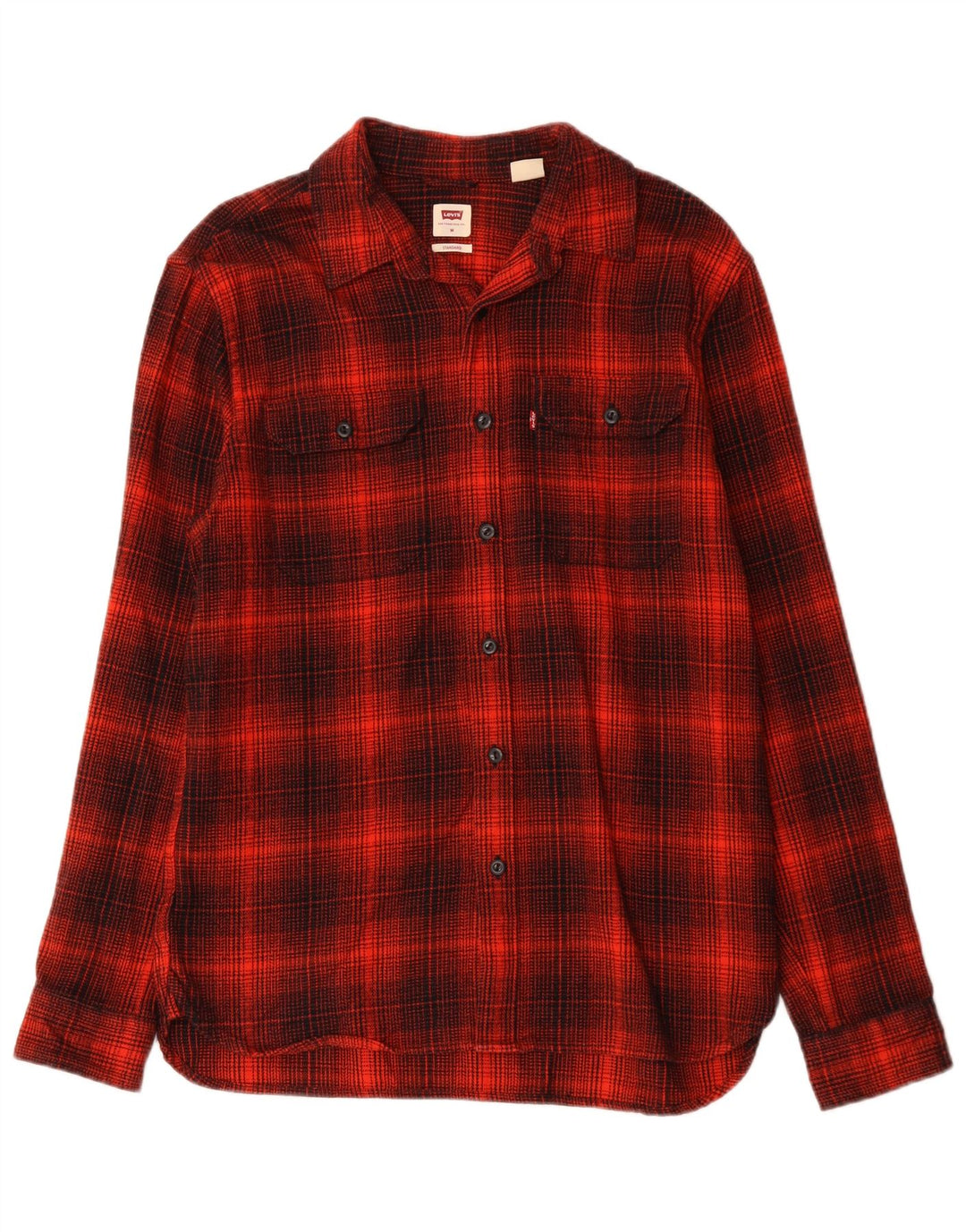 LEVI'S Camisa de franela estándar para hombre Algodón a cuadros rojos medianos