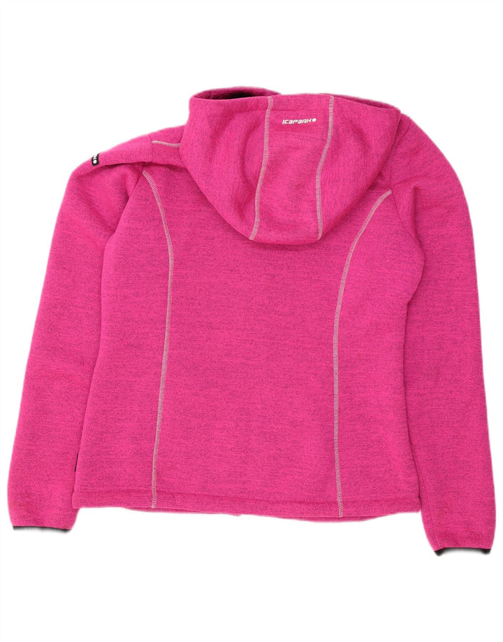 Icepeak Suéter con capucha y cremallera para mujer IT 48 XL Poliéster moteado rosa