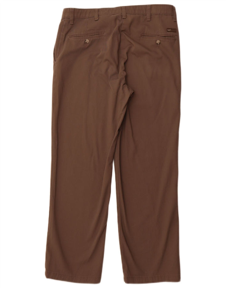 Pantalones chinos rectos de corte personalizado para hombre Lee W34 L29 Algodón marrón