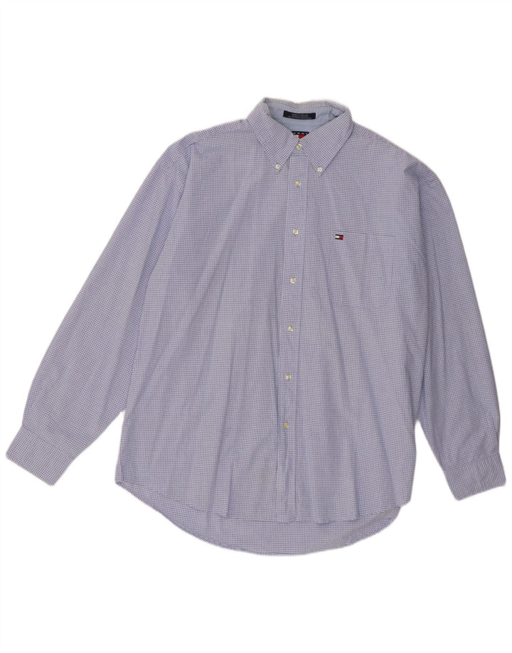 Camisa Tommy Hilfiger Hombre XL Algodón A Cuadros Azul