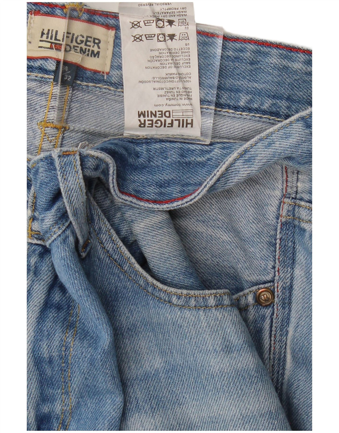 Tommy Hilfiger Vaqueros ajustados para hombre W34 L32 Algodón azul