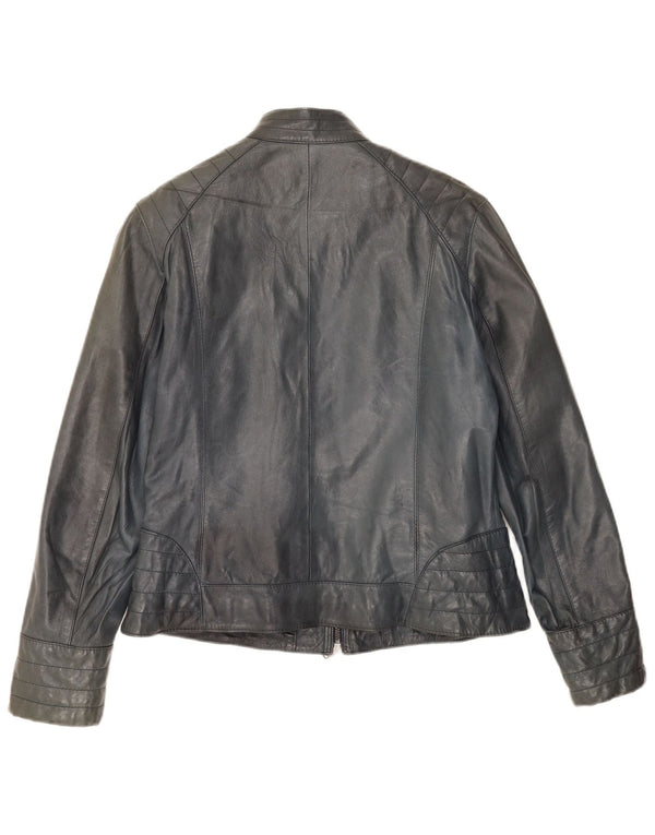 Lavorazione Artigiana Chaqueta de cuero para mujer IT 52 2XL Cuero azul marino