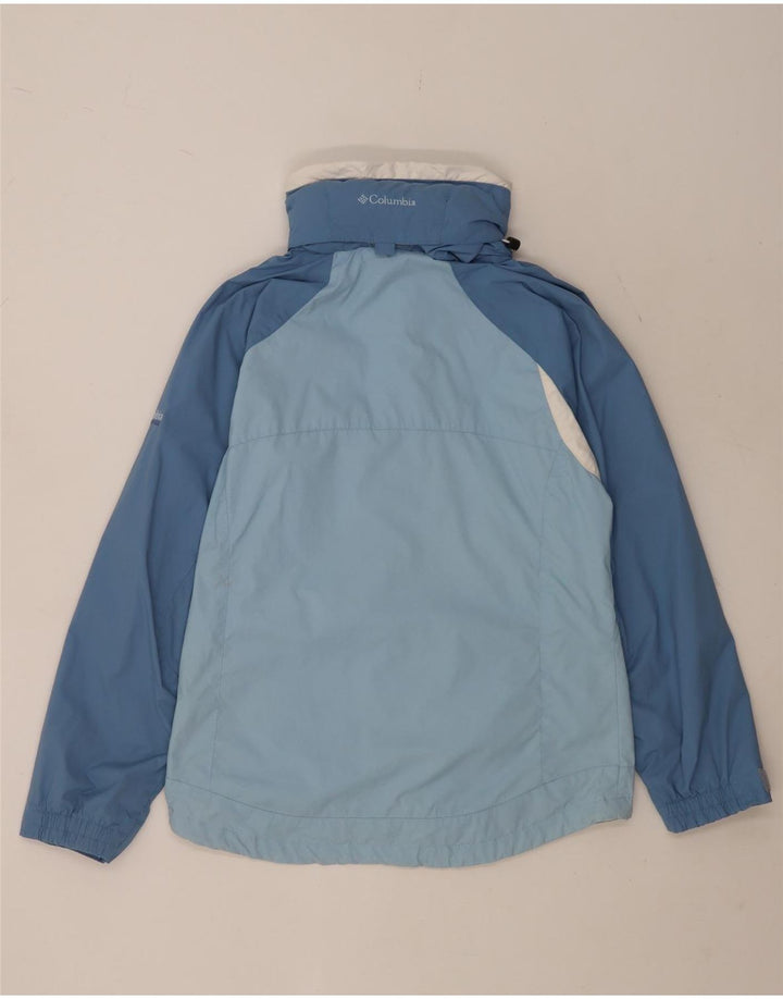 Columbia Chaqueta impermeable extragrande con capucha para mujer Reino Unido 40 Small Azul Colorblock