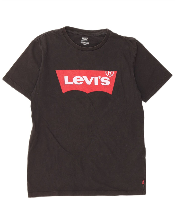 Levi's Camiseta gráfica para hombre Top Small Black Cotton
