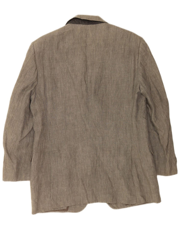 Fendi Chaqueta tipo blazer de 3 botones para hombre IT 50 Large Grey Linen