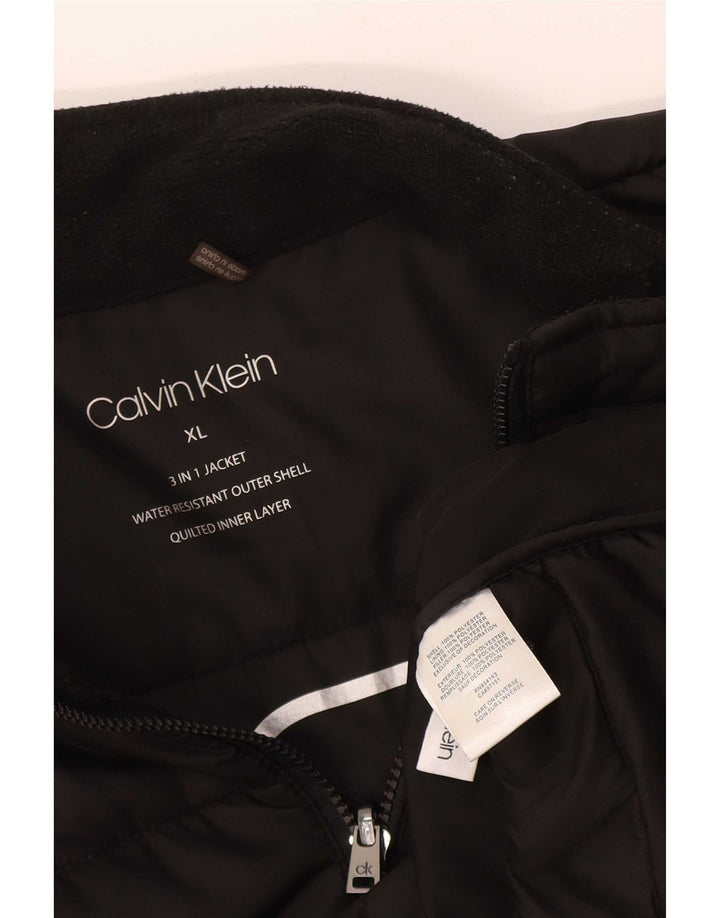 Calvin Klein Chaqueta acolchada para hombre UK 42 XL Poliéster negro