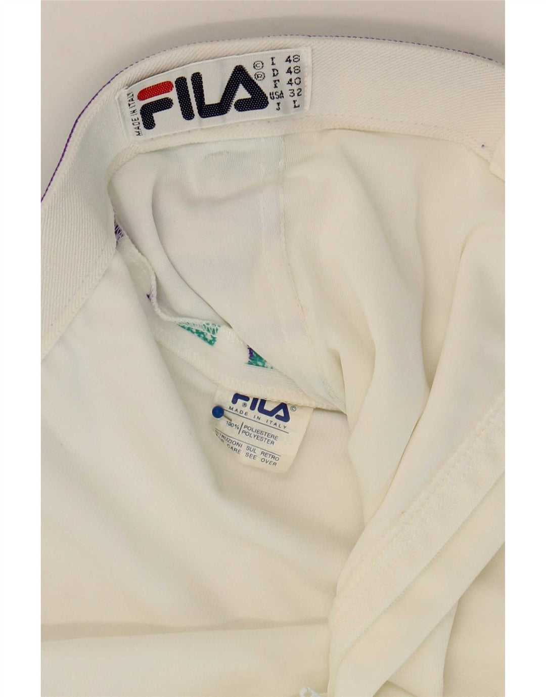 Fila Shorts casuales para hombre IT 48 Medium W32 Poliéster a rayas blancas