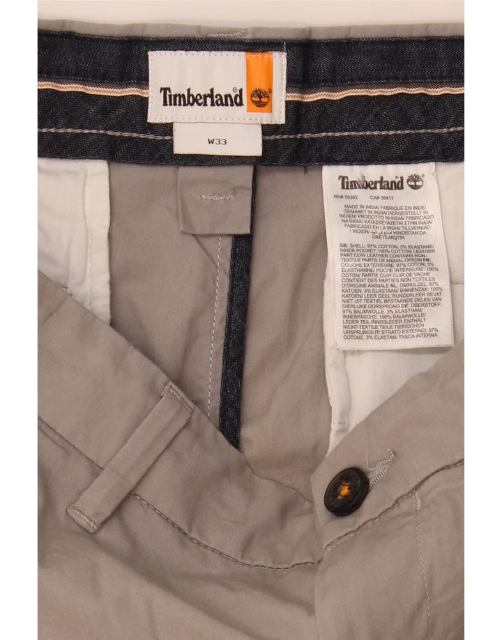 TIMBERLAND Pantalones cortos chinos para hombre W33 Algodón gris medio