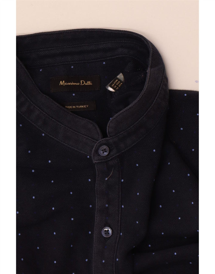 Polo Massimo Dutti Hombre XL Azul Marino Lunares