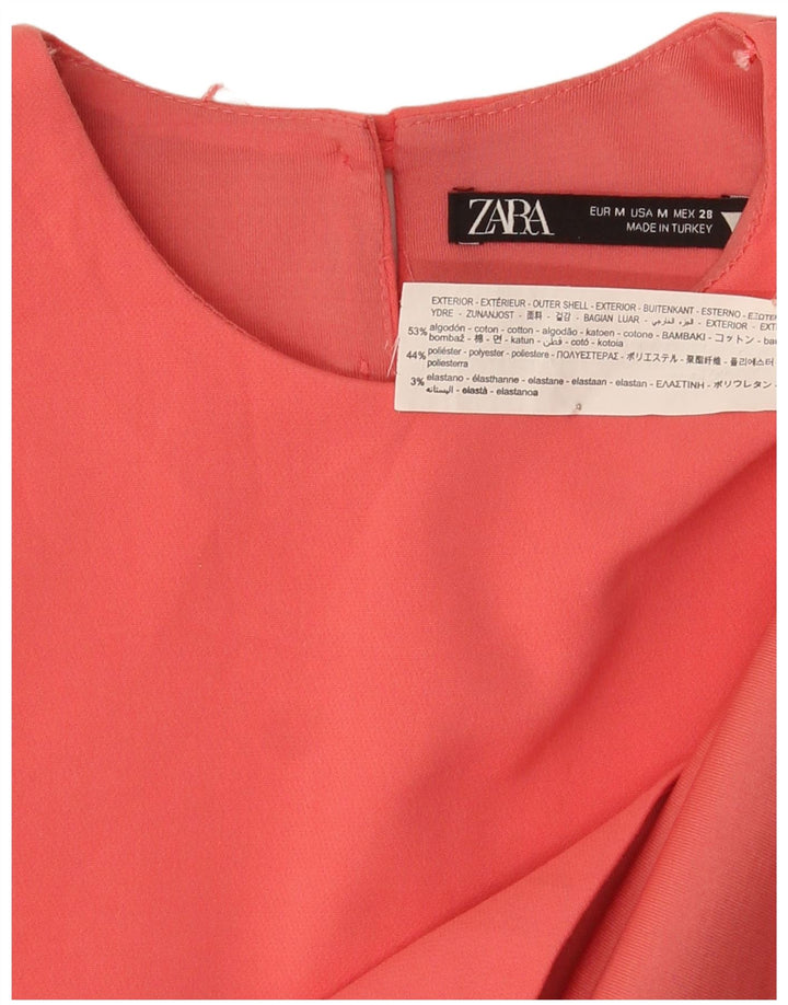 Zara Top corto sin mangas para mujer UK 42 Algodón rosa medio