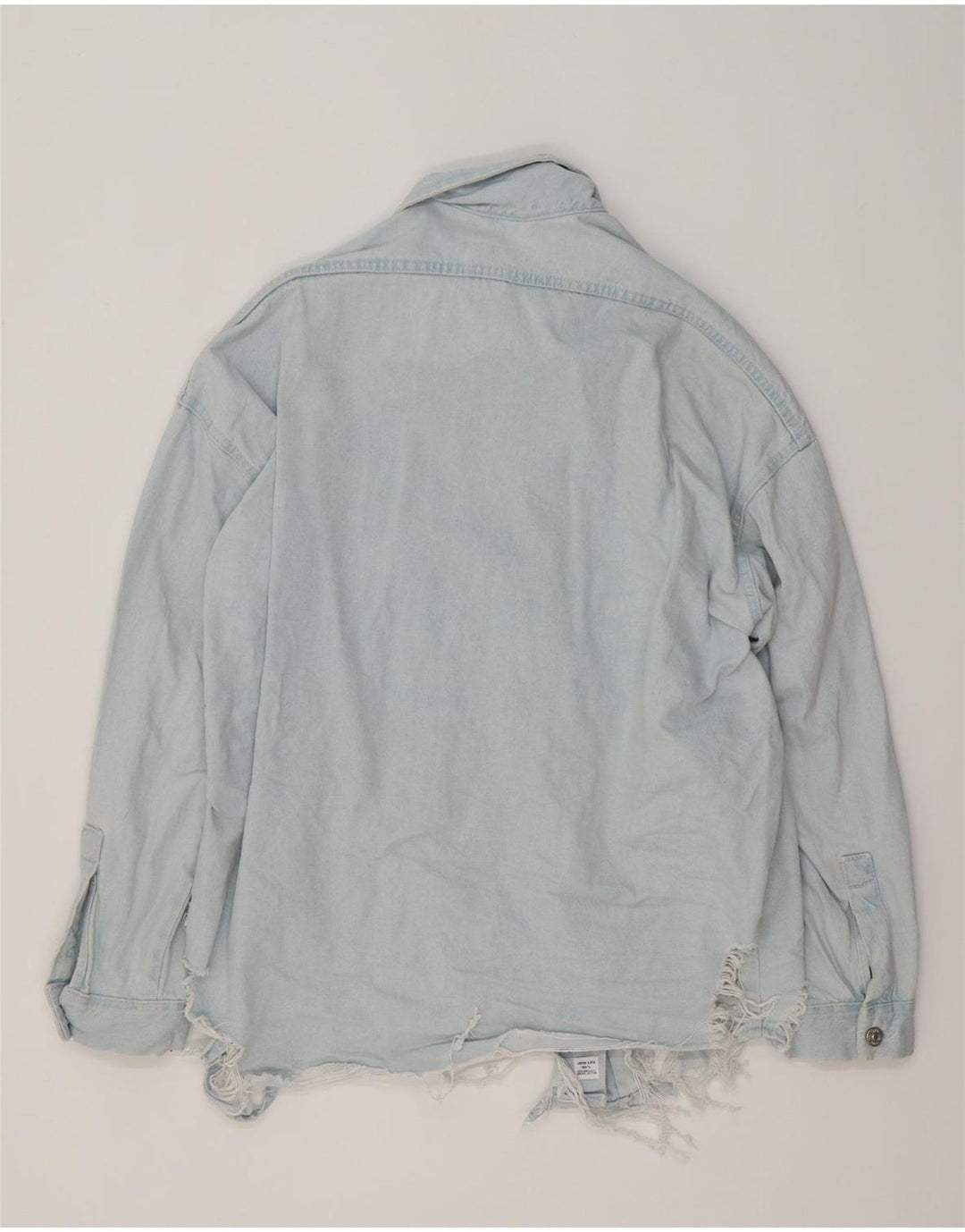 ZARA Mujer Camisa Vaquera Extragrande UK 10 Small Algodón Azul