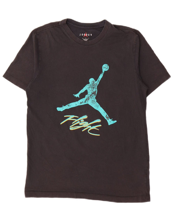 Jordan - Camiseta gráfica para hombre, parte superior mediana de algodón negro, deportiva