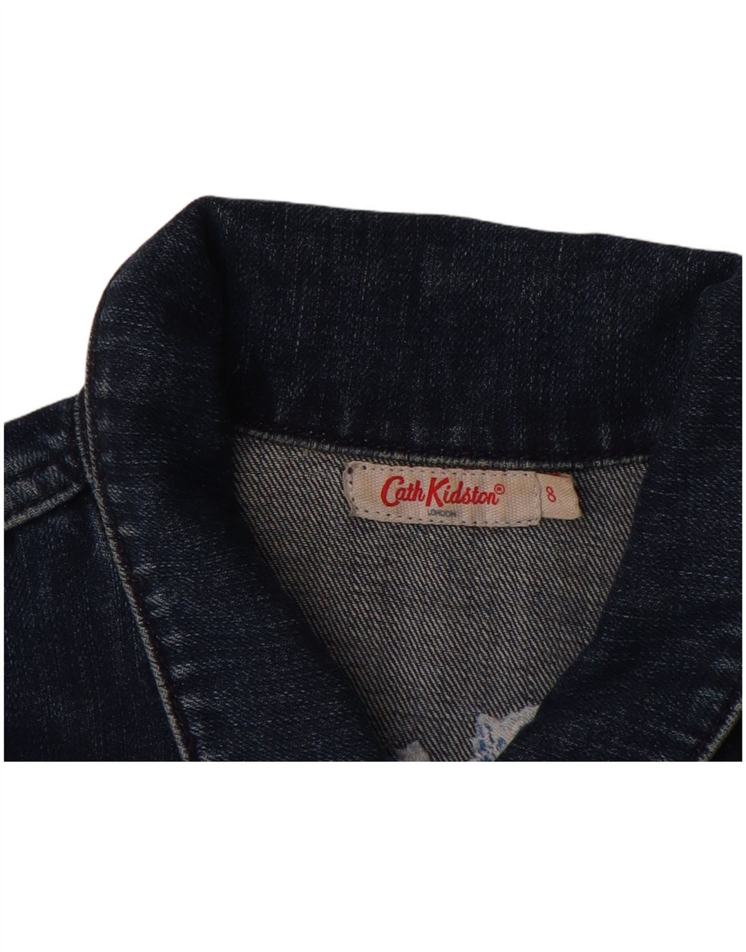 Cath Kidston Chaqueta vaquera para mujer UK 8 Small Azul marino Floral Algodón