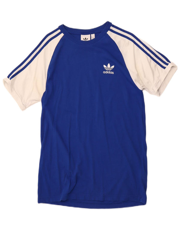 ADIDAS Hombre Camiseta Top Algodón Colorblock Azul Medio