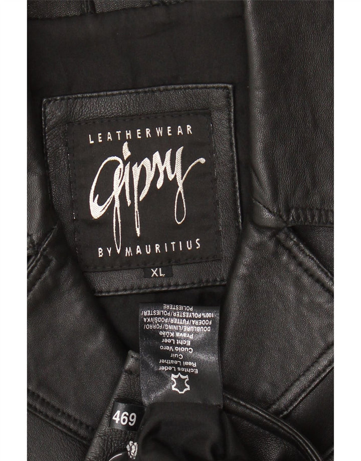 GIPSY BY MAURITIUS Chaqueta de Cuero Hombre XL Cuero Negro