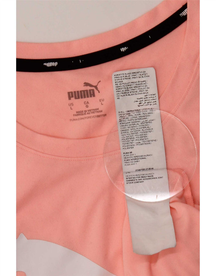 Puma Mujer Gráfico Chaleco Top UK 16 Grande Rosa Poliéster
