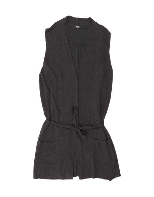 Marks & Spencer Suéter tipo cárdigan largo sin mangas para mujer UK 20 2XL Gris
