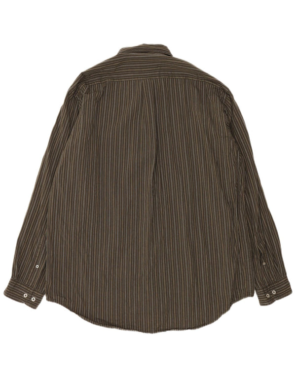 Marlboro Classics Camisa para hombre 2XL Caqui Algodón a rayas