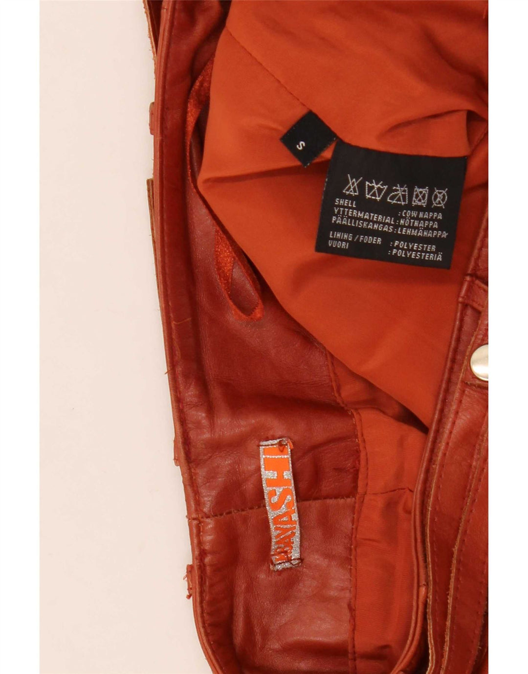 Vintage mujer bootcut pantalones de cuero pequeño W27 L31 marrón