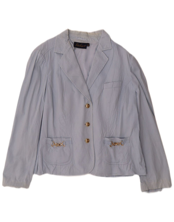 Luisa Spagnoli Chaqueta Blazer de 3 Botones para Mujer IT 48 XL Algodón Azul