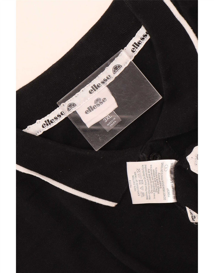 Polo Ellesse Hombre 3XL Algodón Negro