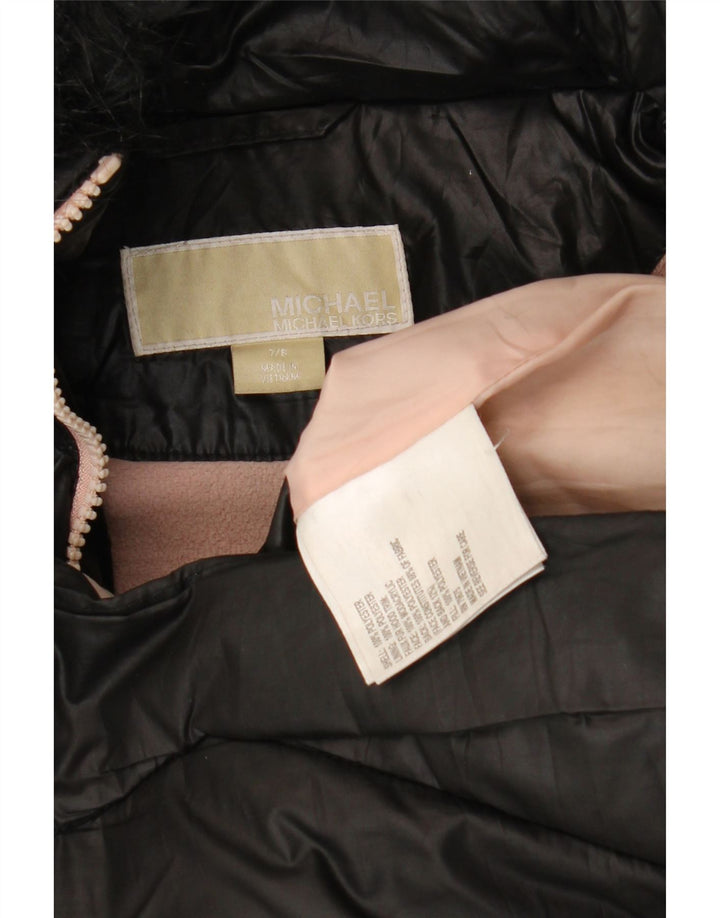 MICHAEL KORS Chaqueta Acolchada con Capucha Niña 7-8 Años Negro Poliéster