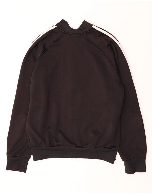 ADIDAS Womens Tracksuit Top Jacket UK 14 Medium Black Cotton