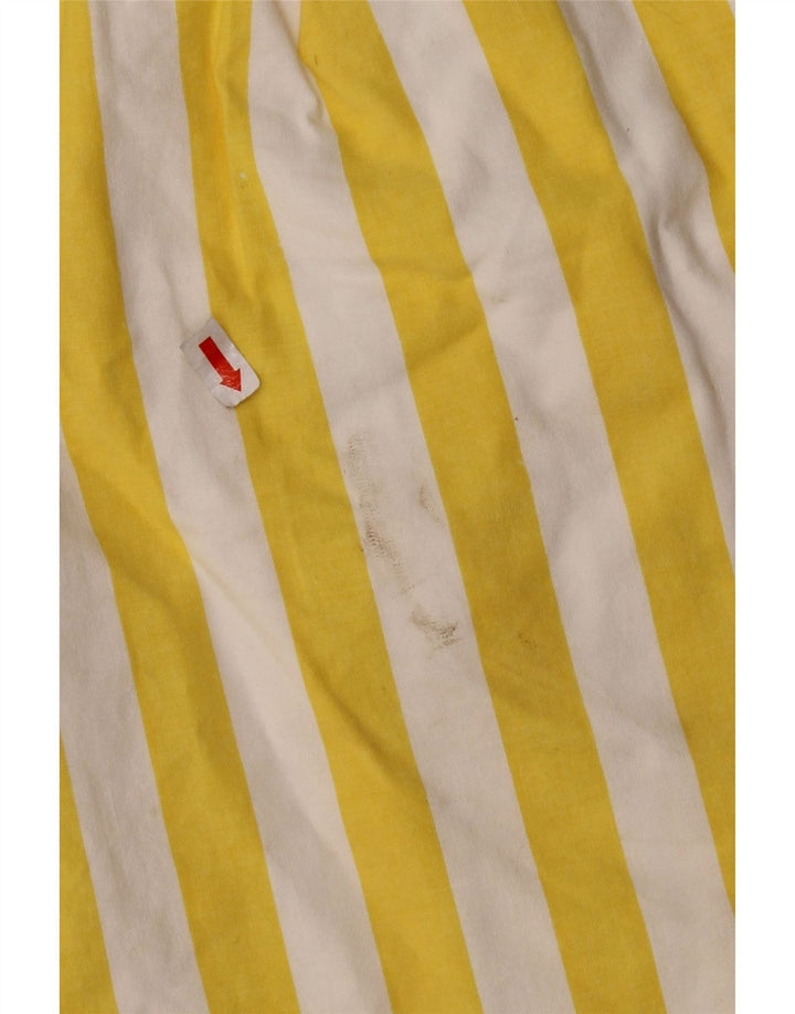 VINTAGE Pantalones cortos chinos de pierna ancha para mujer EU 42 Grande W30 Rayas amarillas