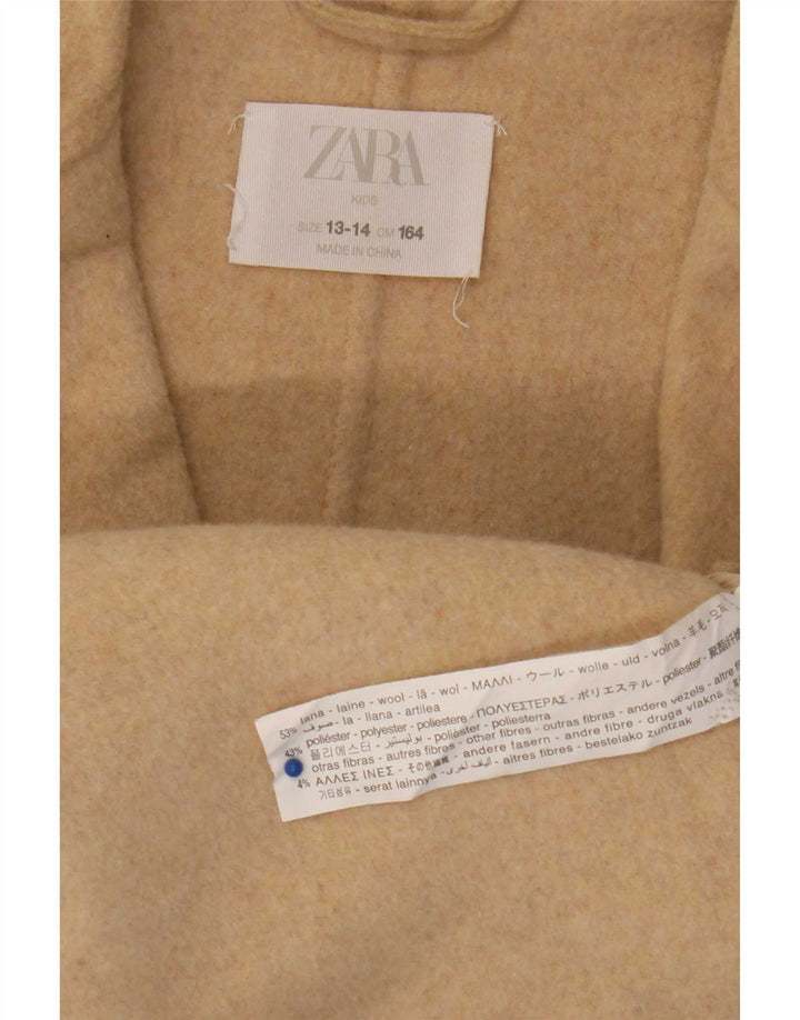 Zara Abrigo Niña Cruzado 13-14 Años Lana Beige