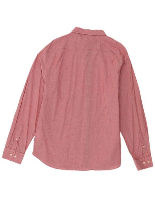 Nautica Camisa de corte clásico para hombre XL Algodón a rayas rosa