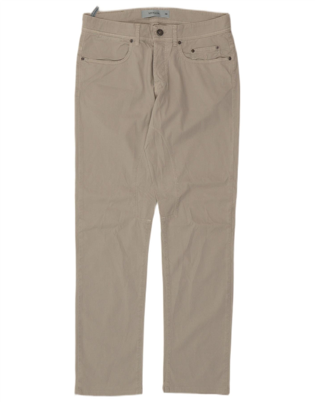 SIVIGLIA Pantalón recto de pana para hombre W34 L32 Algodón gris