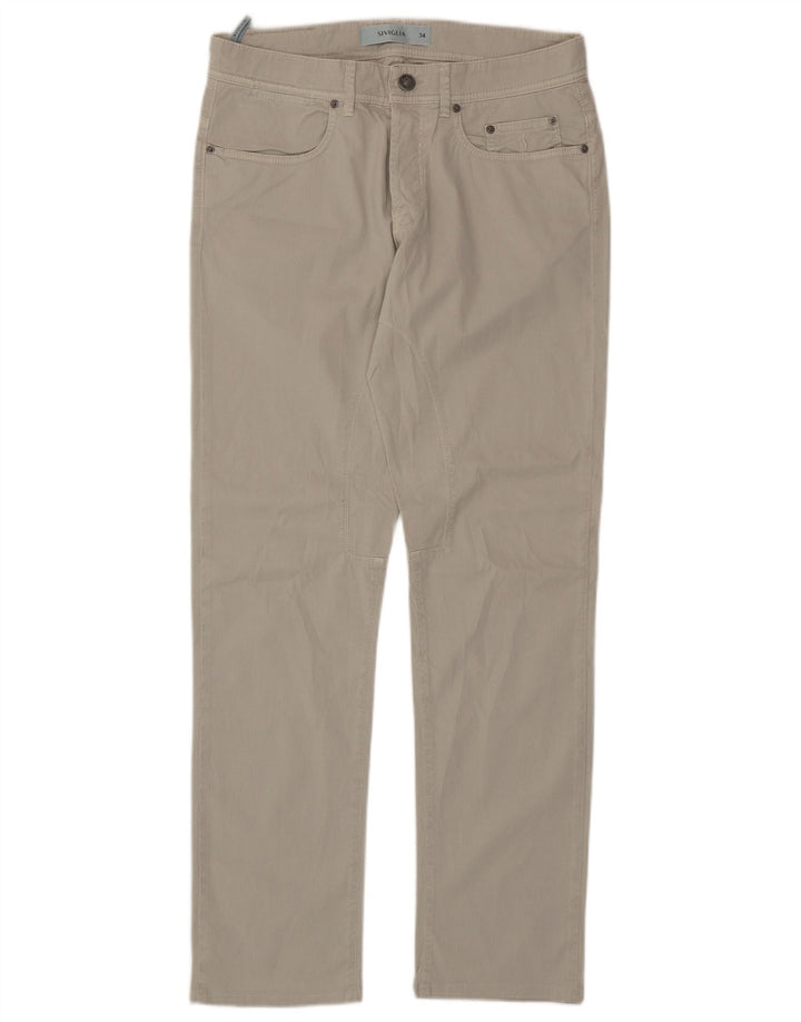 SIVIGLIA Pantalón recto de pana para hombre W34 L32 Algodón gris