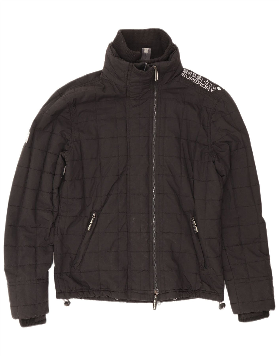 Superdry Chaqueta cortavientos con estampado Windcheater para mujer, talla 40, color negro