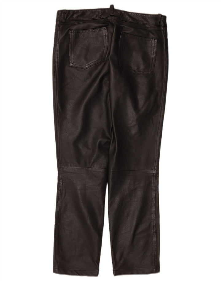 Pantalones de cuero Zen para mujer EU 38 Medium W28 L26 Cuero negro